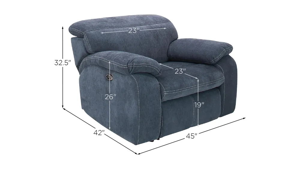 Enbright Microfiber Power Recliner w/ Ratchet Headrest | Raymour