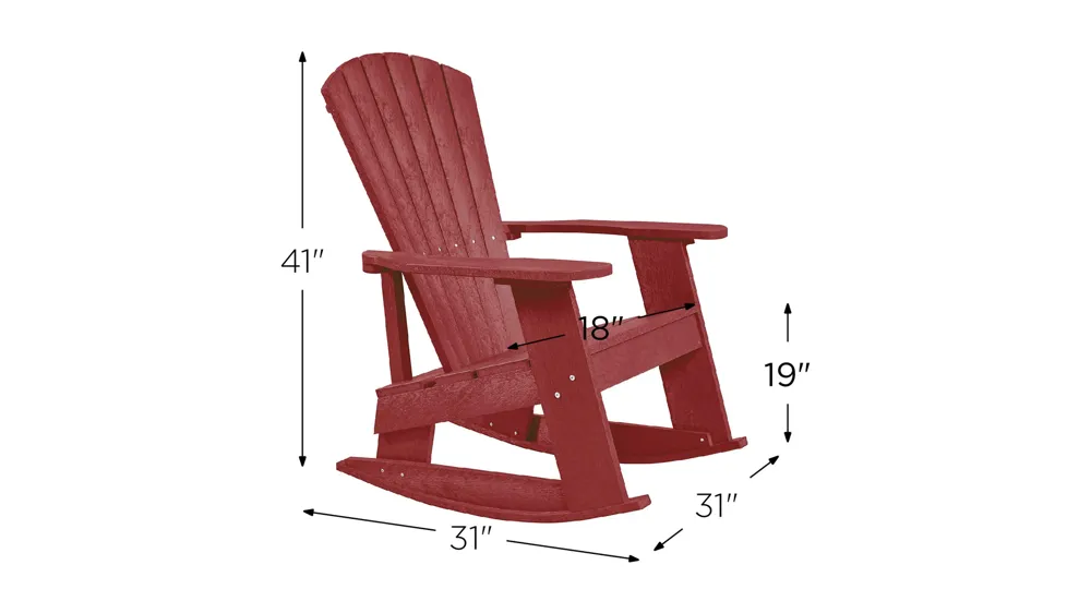 Capterra Casual Recycled Outdoor Adirondack Rocker Dimensions