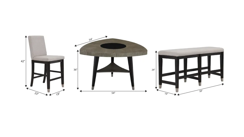 Beatrix 4-pc. Dining Set Dimensions