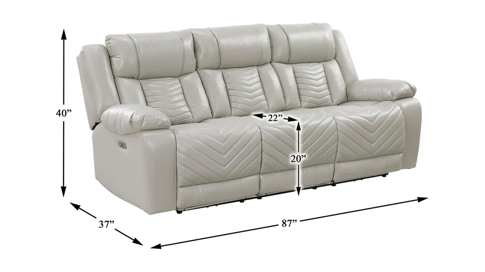 Garbo Power Double Reclining Sofa Dimensions