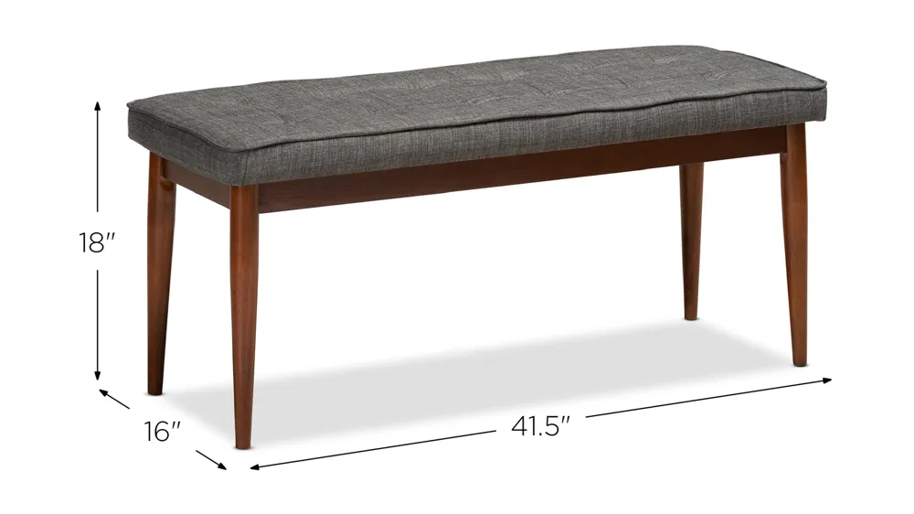 Itami Fabric Upholstered Wood Bench Dimensions
