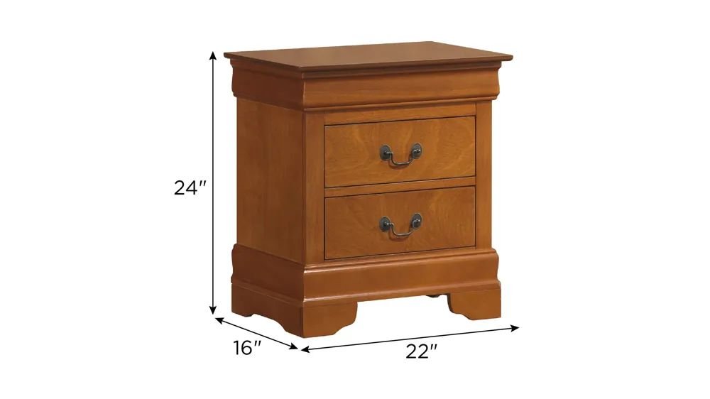 Rossie 2-Drawer Nightstand Dimensions
