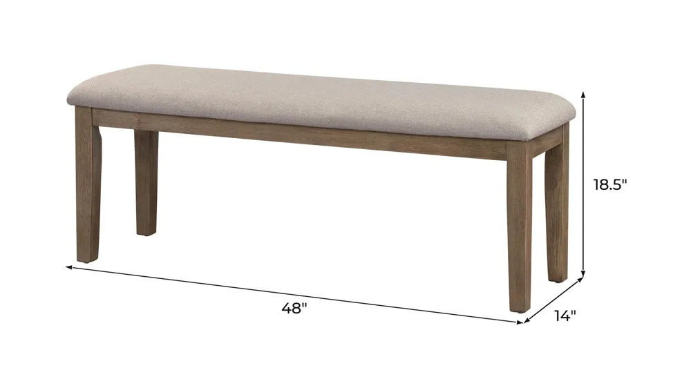 Brim Dining Room Bench Dimensions