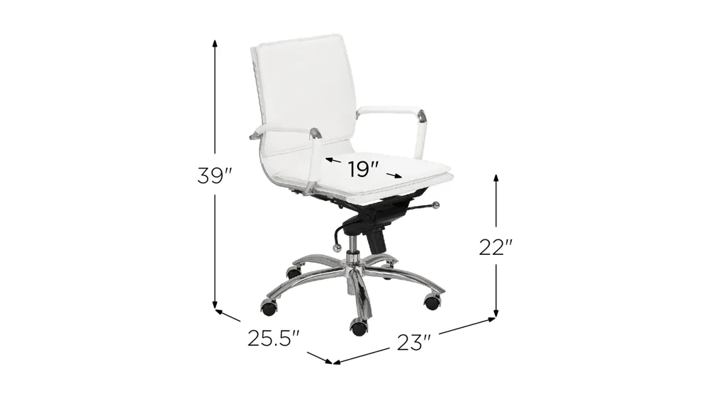 Gunar Low Back Office Chair Dimensions