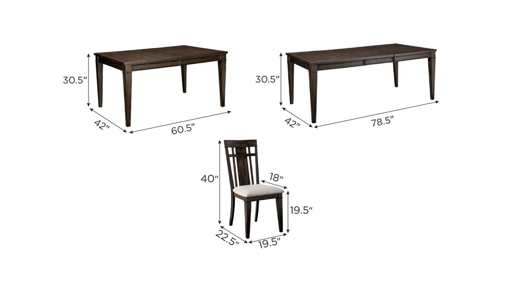 Sheffield 7-pc. Dining Set Dimensions