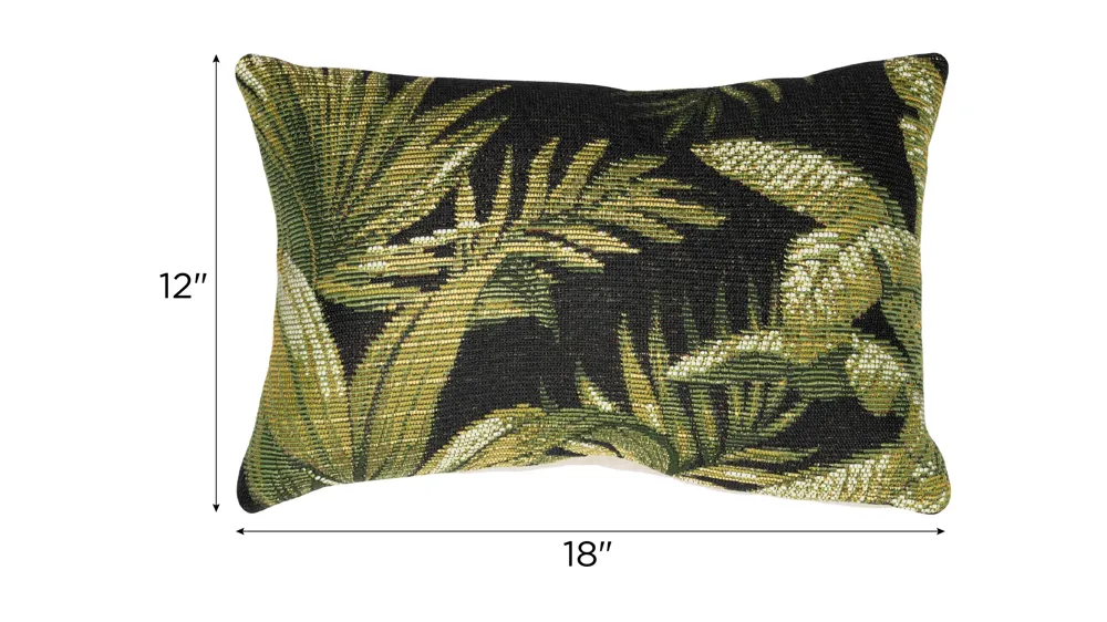 Marina Jungle Leaves Indoor/Outdoor Pillow Dimensions