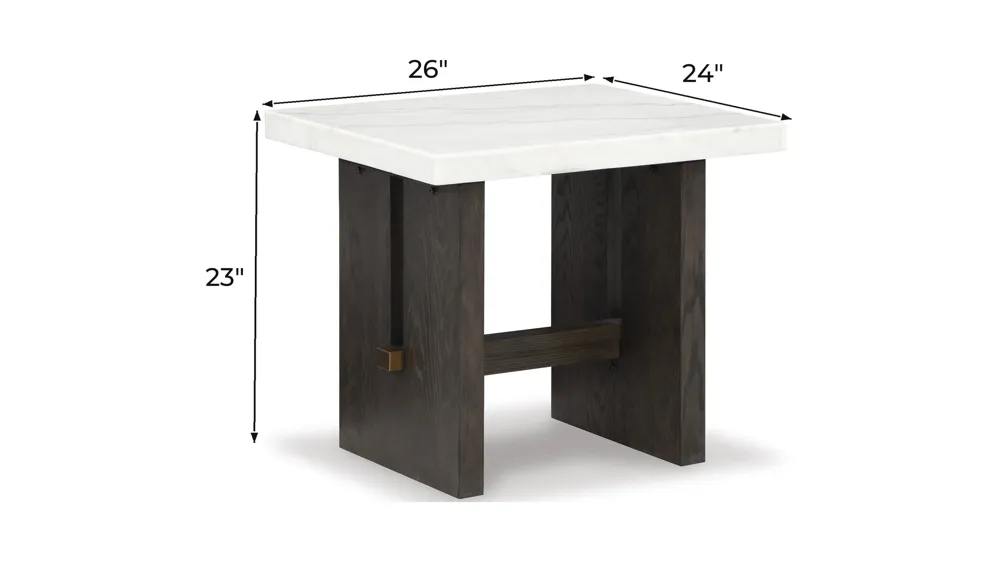 Burkhaus Marble Top End Table Dimensions