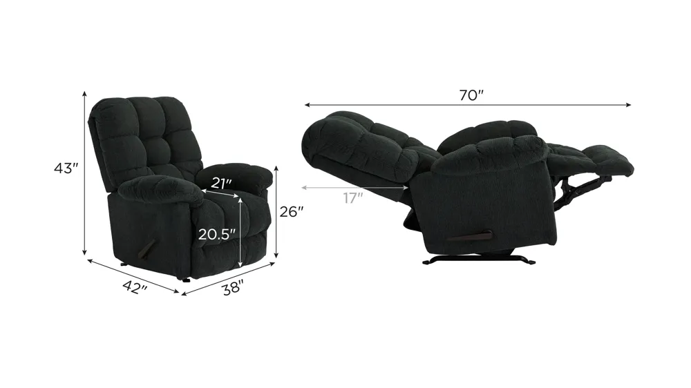 Sylvan Manual Rocker Recliner Dimensions