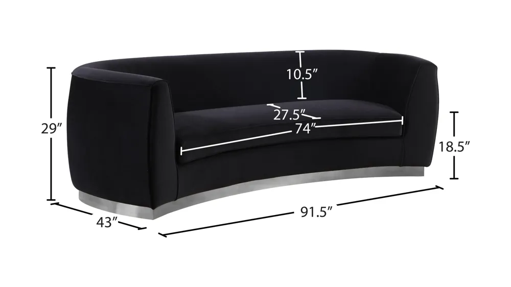Julian Velvet Sofa Dimensions