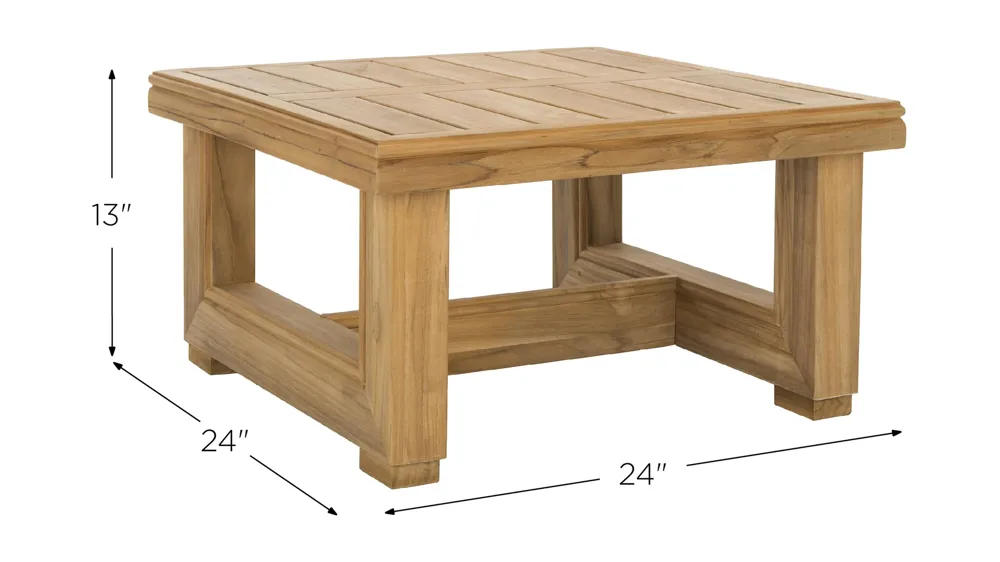 Rodger Outdoor Brazilian Teak End Table Dimensions