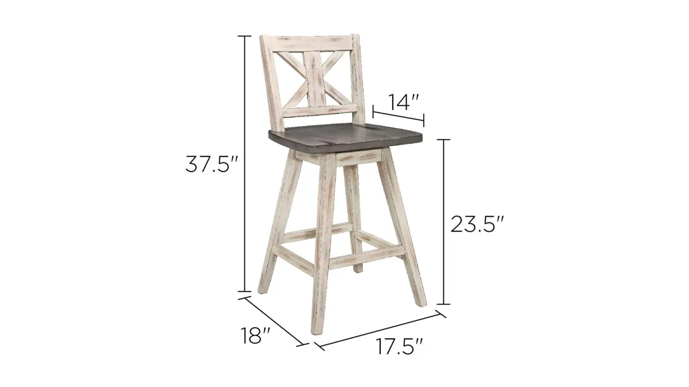 Trouvaille Counter Height Swivel Dining Chair Dimensions