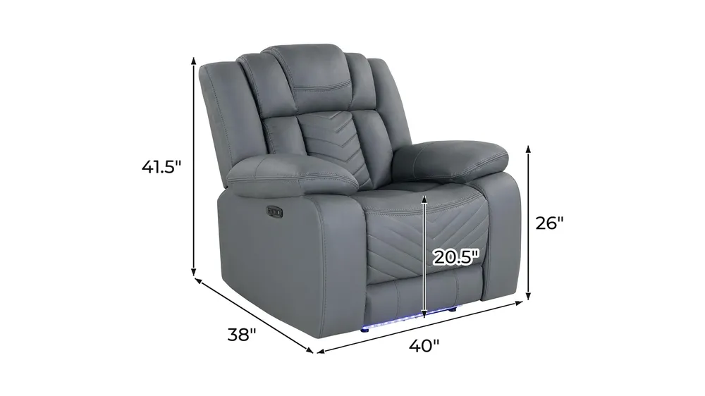 Orion Power Recliner With Led Dimensions