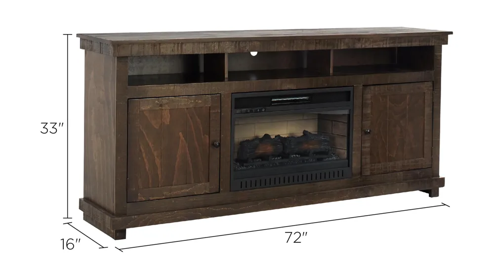 Donner 72" Fireplace Console Dimensions