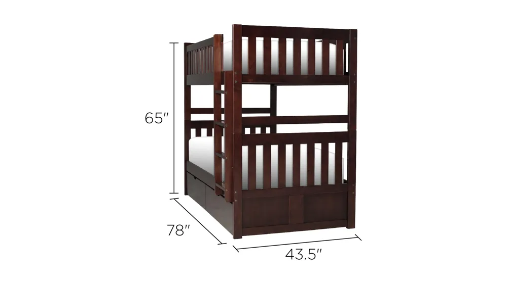 Belisar Storage Bunk Bed Dimensions