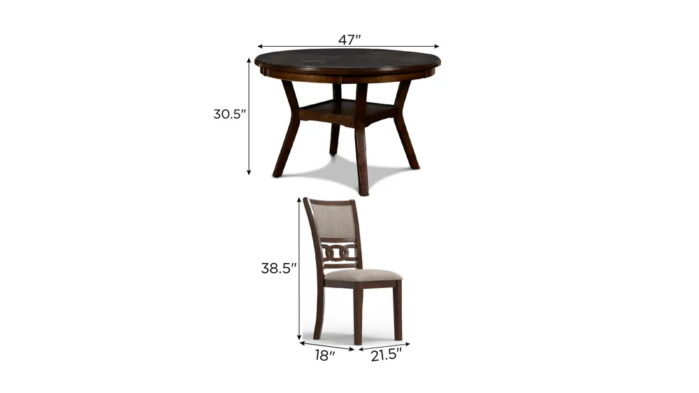Millie 5-pc. Dining Set Dimensions