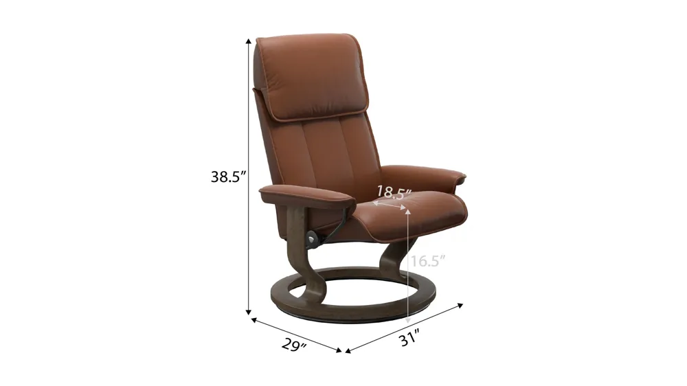 Admiral Medium Classic Recliner Dimensions