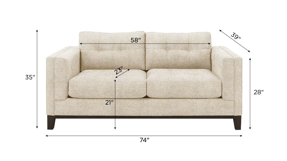Mirasol Loveseat Dimensions