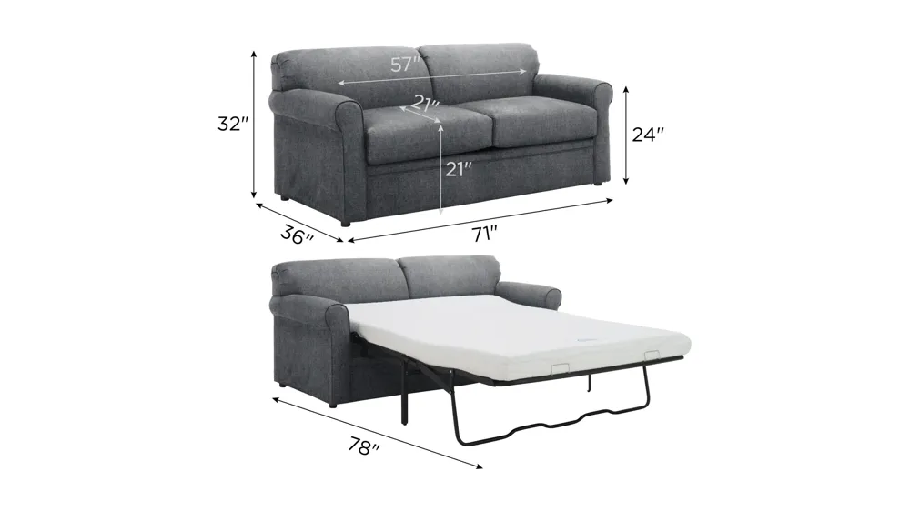 Luann Full Sleeper Sofa Dimensions