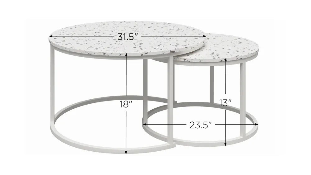CosmoLiving Amelia Nesting Coffee Tables Dimensions