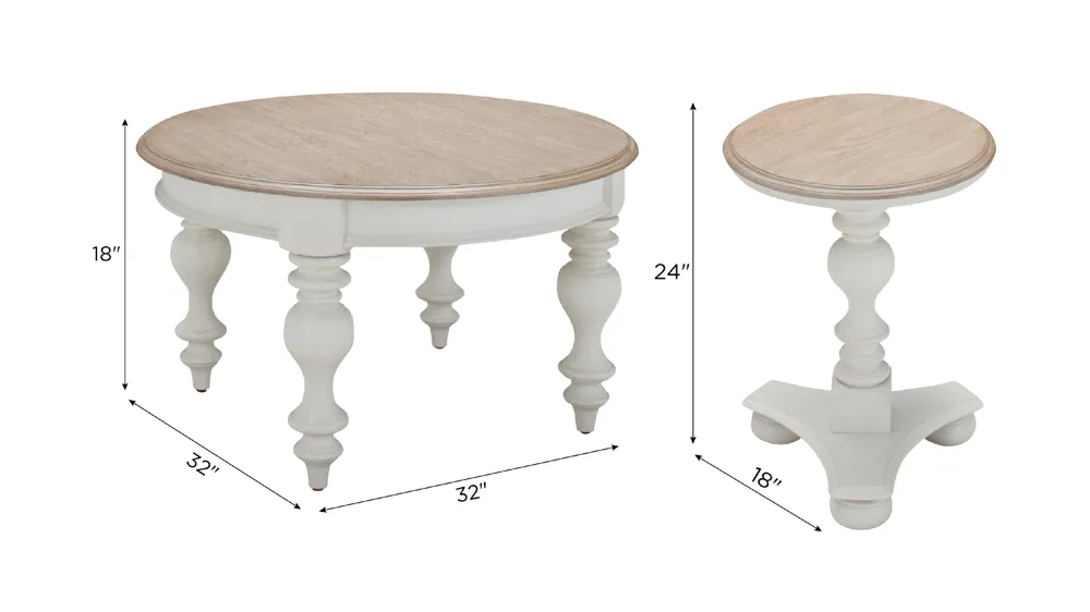 Harcourt 3-pc. Occasional Tables Dimensions