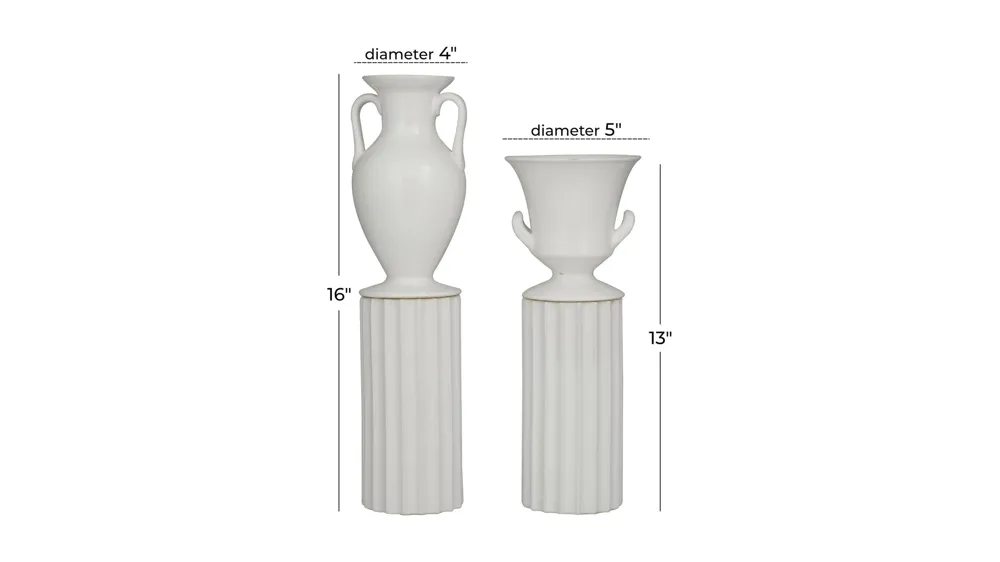 Ivy Collection Taeyang Vase Set of 2 Dimensions