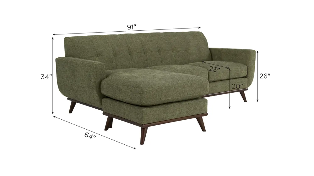 Milo Reversible Sofa Chaise Dimensions