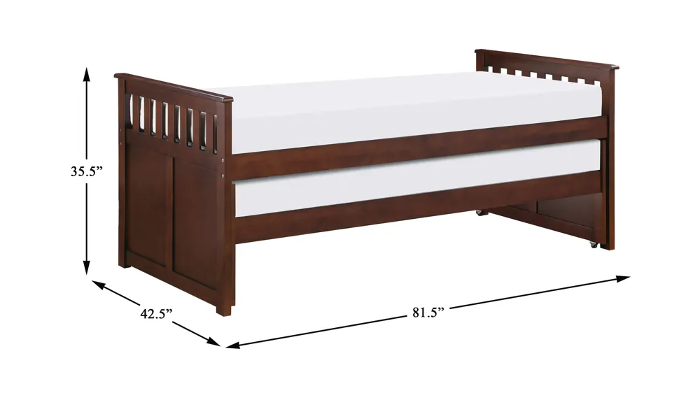 Belisar Twin Bed w/ Trundle Dimensions