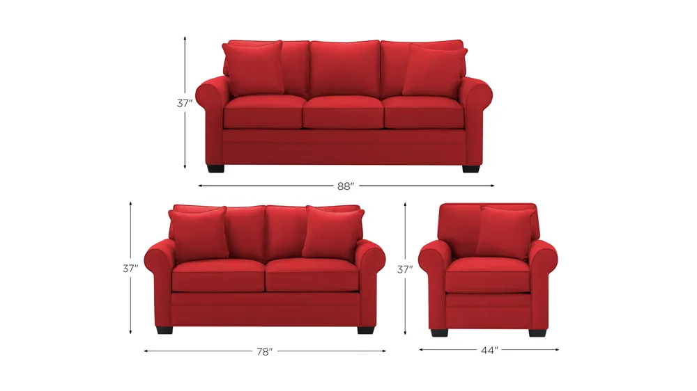 Wellsley Living Room Set Dimensions