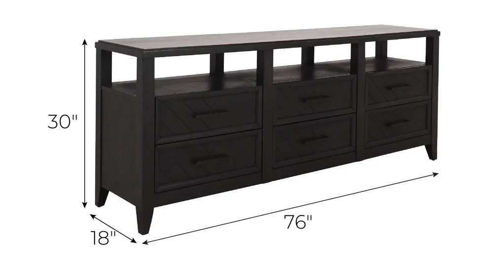 Bari 76" TV Console Dimensions
