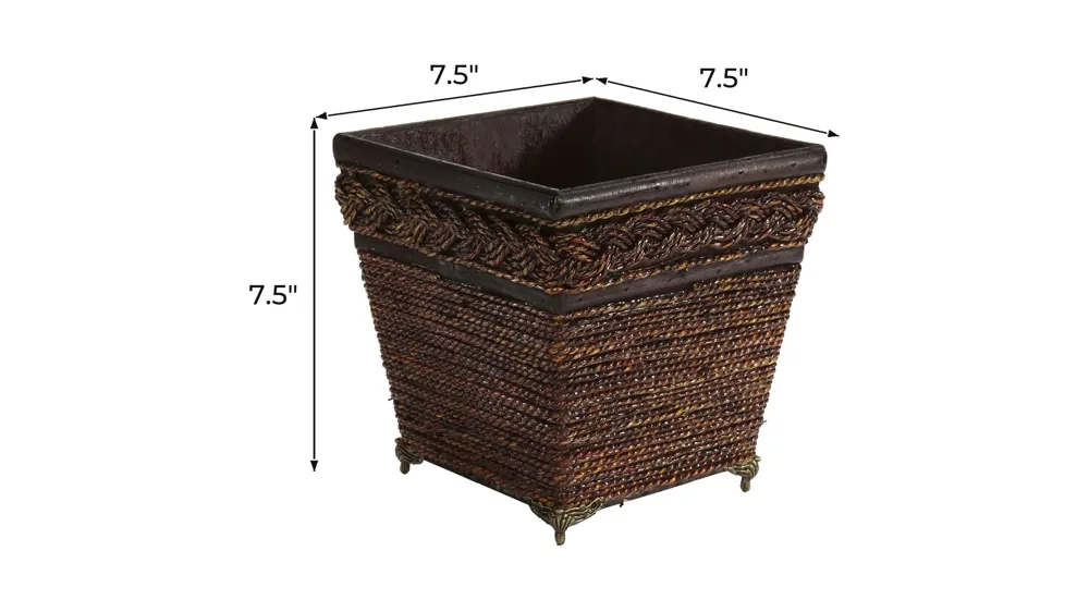 Lacquered Coiled Rope Decorative Planter Dimensions