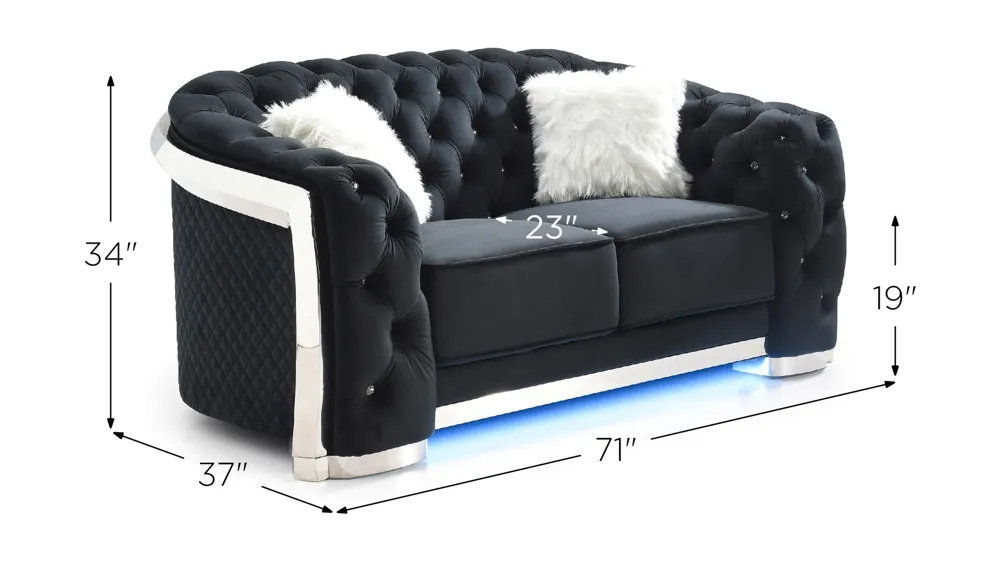 Sapphire Loveseat Dimensions