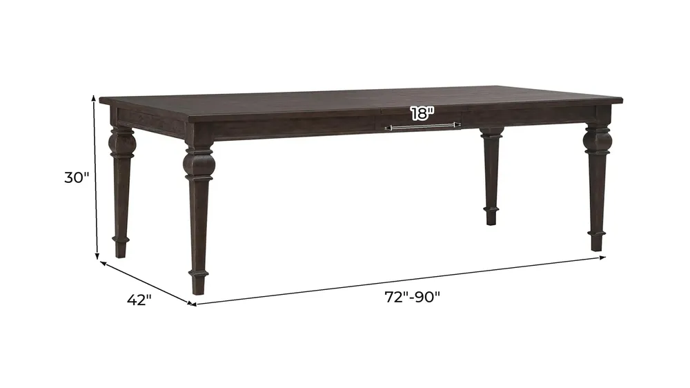 Paradise Valley Rectangular Leg Table Dimensions