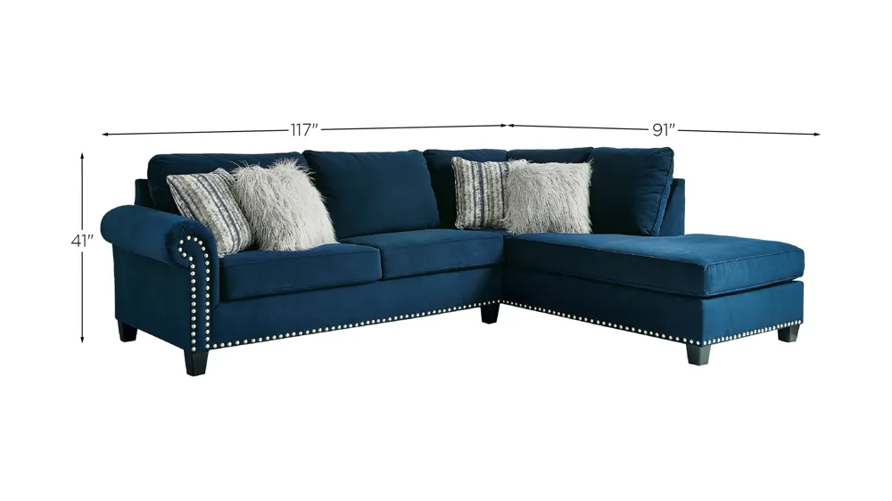 Trendle 2-Piece Sectional Dimensions