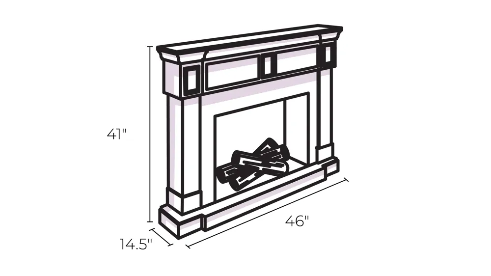 Alcester Touch Screen Media Fireplace Dimensions