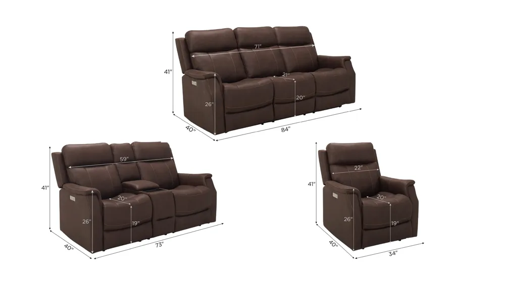 Rendall Living Room Set Dimensions