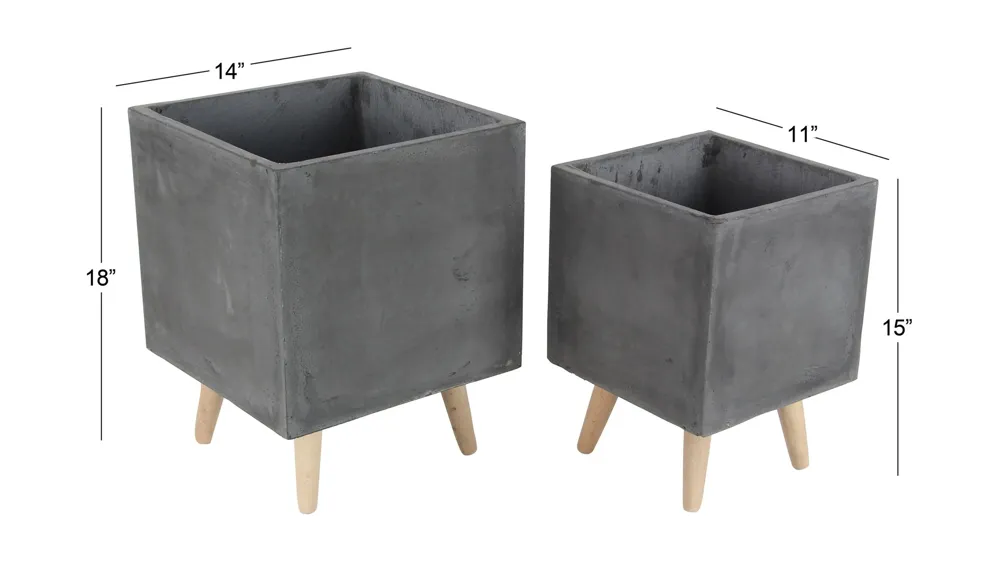 Ivy Collection Sayreville Planter Set of 2 Dimensions