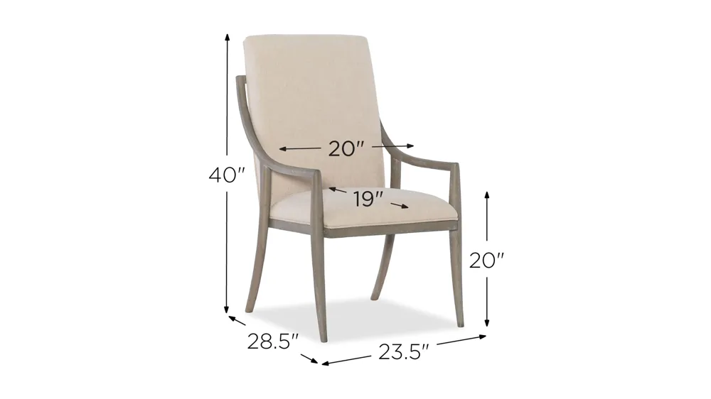Affinity Host Chair - Set of 2 Dimensions