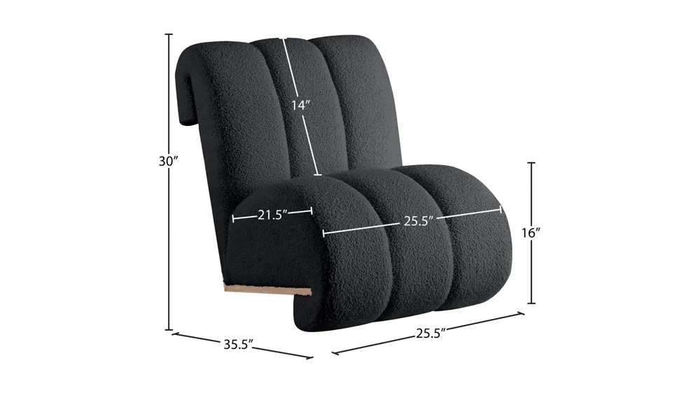 Swoon Faux Sheepskin Accent Chair Dimensions