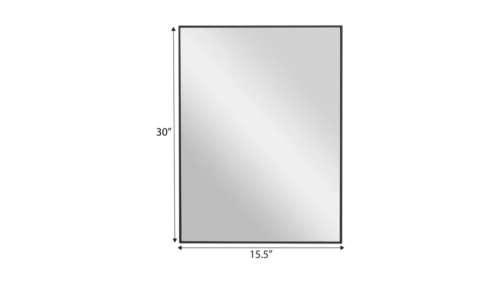 Ivy Collection Black Wood Wall Mirror Dimensions