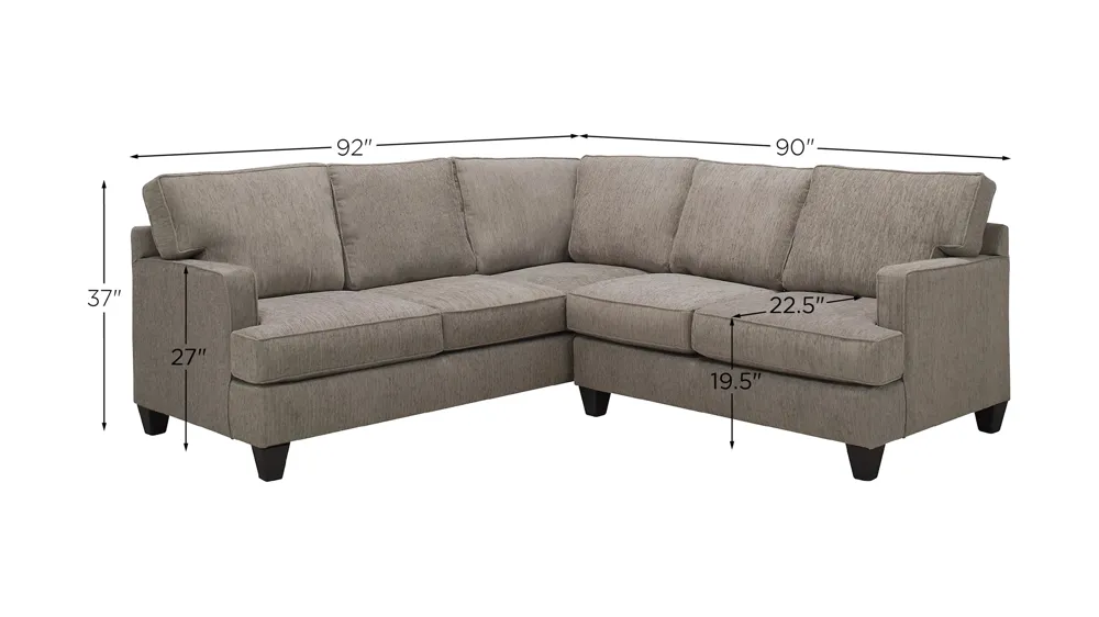 Austin 2-pc. Sectional Dimensions