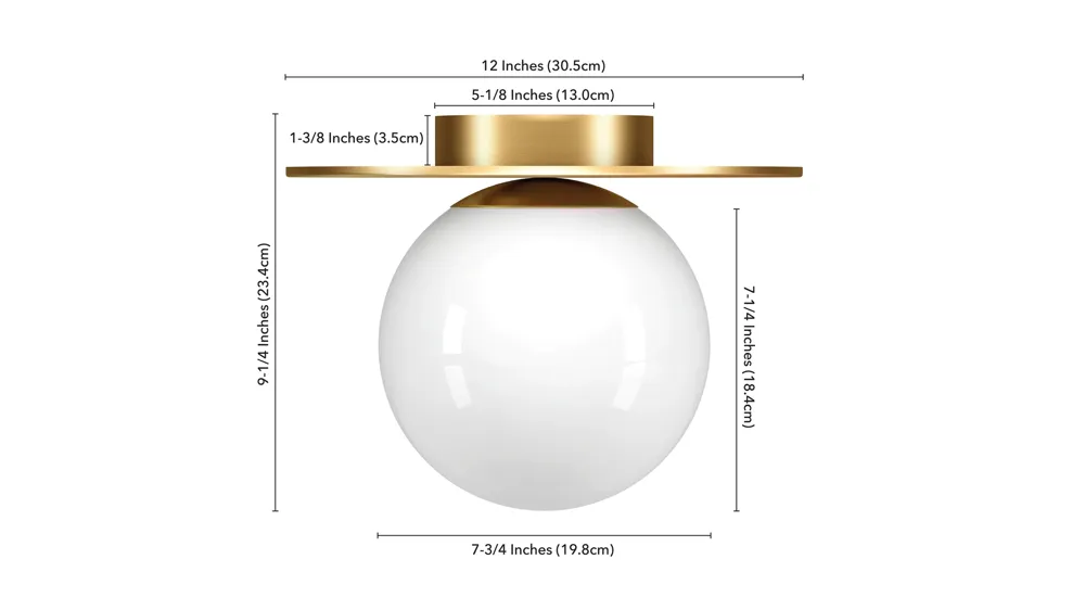 Aman Semi Flush Mount Dimensions