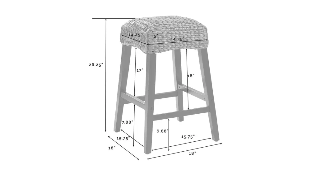 Edgewater Counter Stool - Set of 2 Dimensions