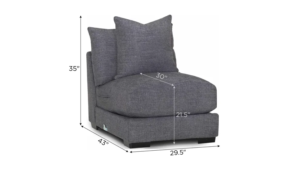 Carter Armless Chair Dimensions
