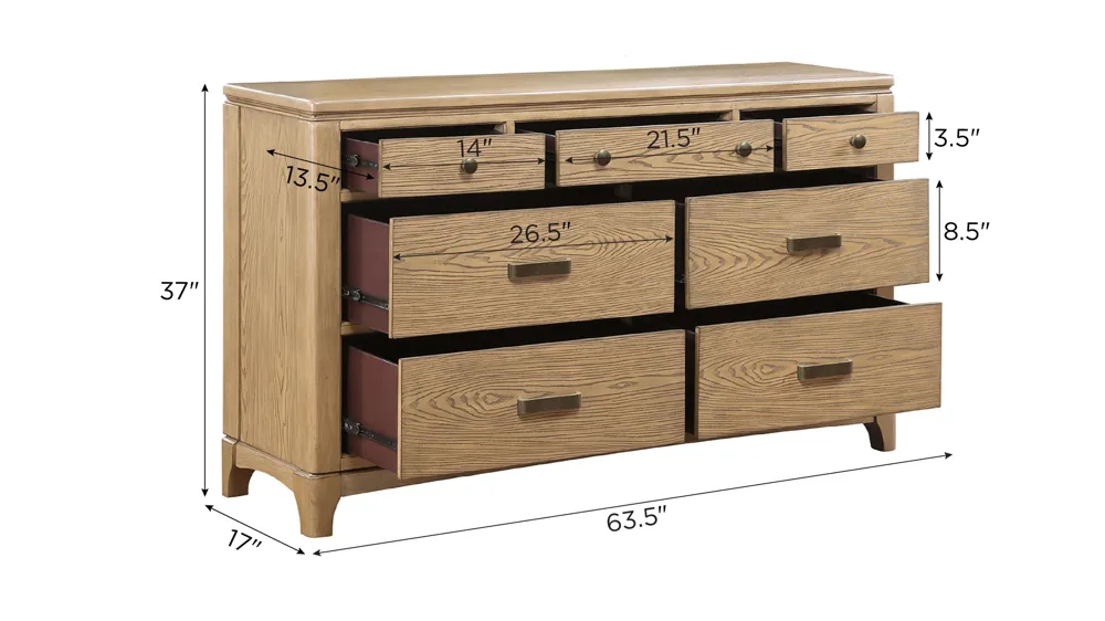 Drayton Bedroom Dresser Dimensions