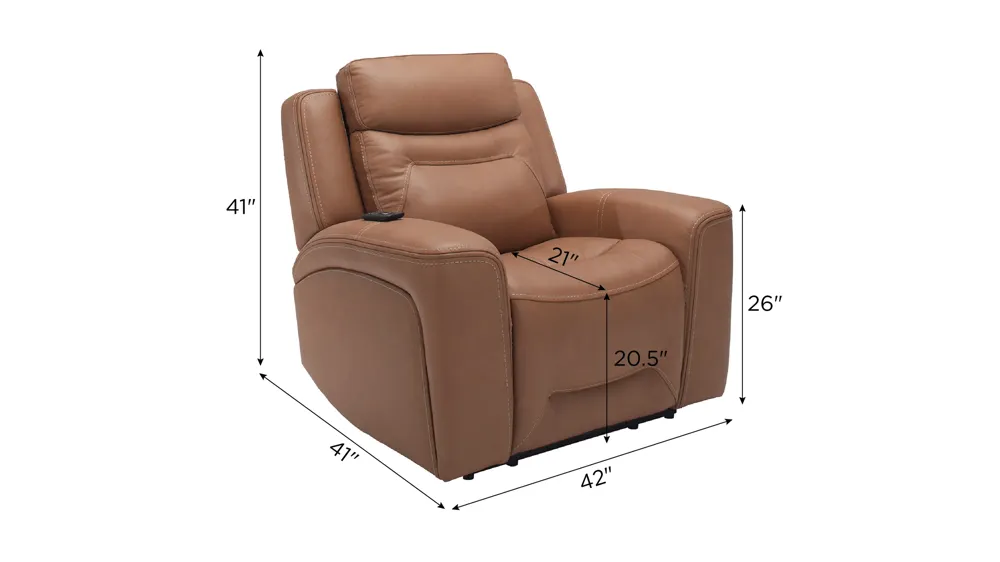 Morgenthal Triple Power Recliner w/ Heat & Massage Dimensions