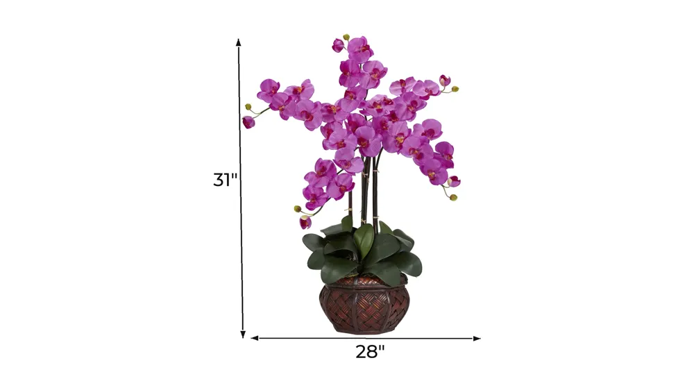 Phalaenopsis with Decorative Vase Silk Flower Arrangement Dimensions