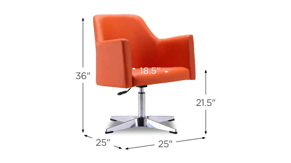 Pelo Adjustable Height Swivel Accent Chair Dimensions