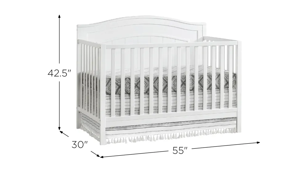 Nolan 4-in-1 Convertible Crib with Bed Conversion Kit Dimensions