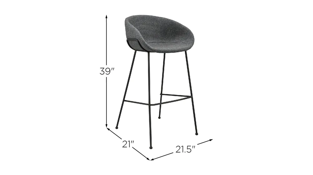 Zach Bar Stool set of 2 Dimensions