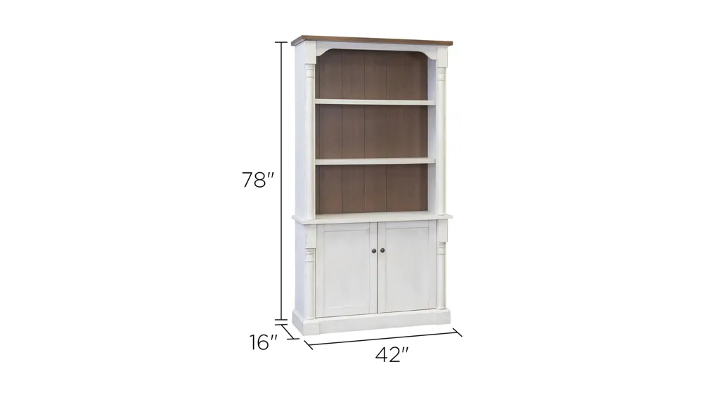 Durham Bookcase with Doors Dimensions